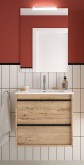 Salgar Attila ostippo oak 600 fürdőszobabútor szett (2fiókos szekrény, mosdó, tükör, led világítás)