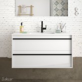 Salgar Attila white gloss lacquered 1000 fürdőszoba bútor + mosdó